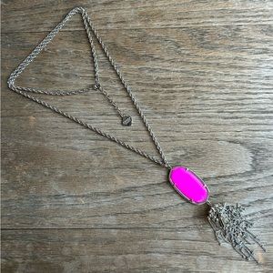 Kendra Scott Rayne Necklace in Magenta with Yellow Tone
